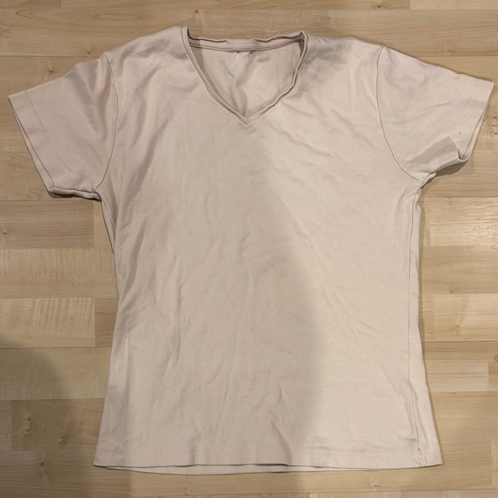 V-Neck Cream Women's Top